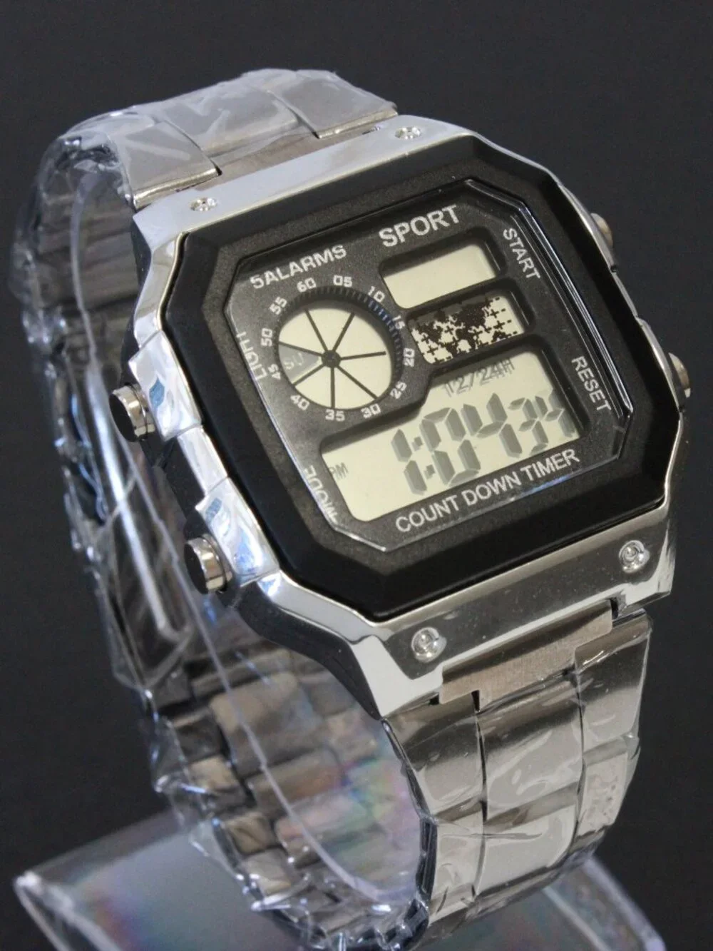 Royal Style Dual Time Alarm Stop Watch Count Down Timer